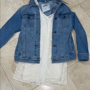 Abercrombie a&f white floral lace dress mini
